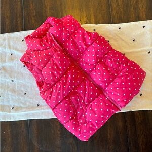 GAP Pink Polka Dot Puffer Vest